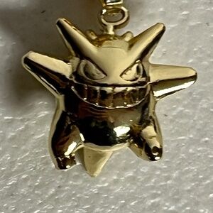 Gengar Pokemon Gold Tone Charm Pendant Necklace Adjustable Chain Anime